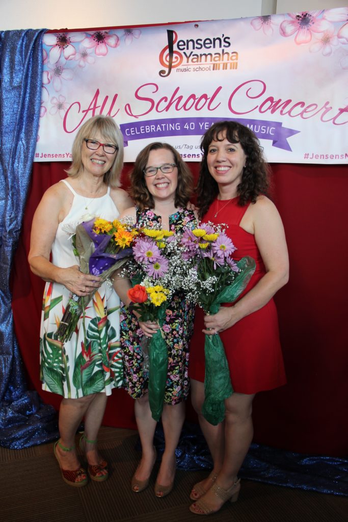 Ms. Lois and her daughters Ms. Noelle and Ms. Aimee at the 40th Anniversary Concert in July 2016
