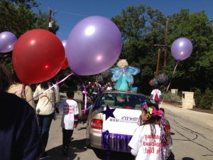 Music Fairy leads students of Jensen's Yamaha in Castle Hills Fiesta Parade in April 2013. 