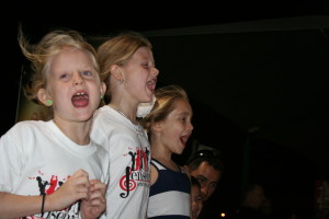 JYMS Students singing "Take Me Out To the Ball Game" during the seventh inning stretch! 