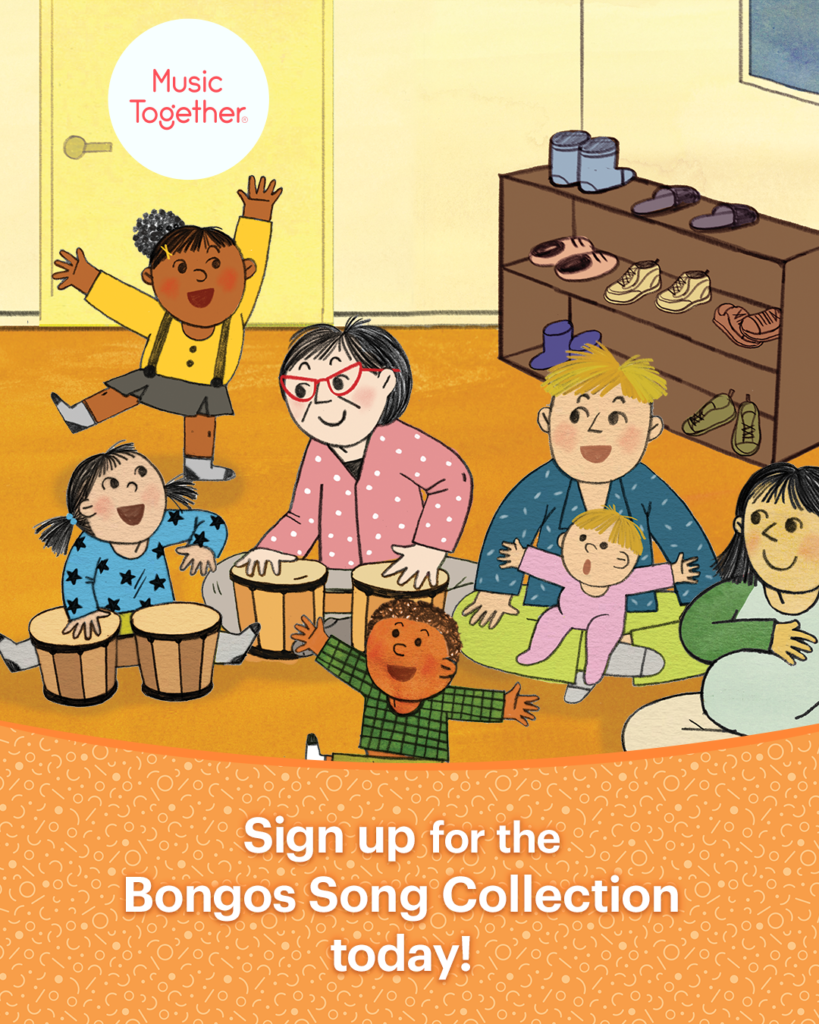 Sign up for the Music Together Bongo collection with families making music together with their children.