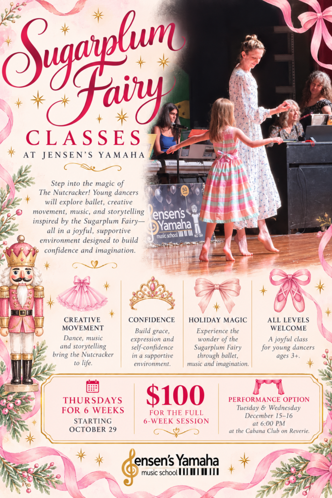 Flyer about Sugarplum Fairy Dance classes for children 3+
